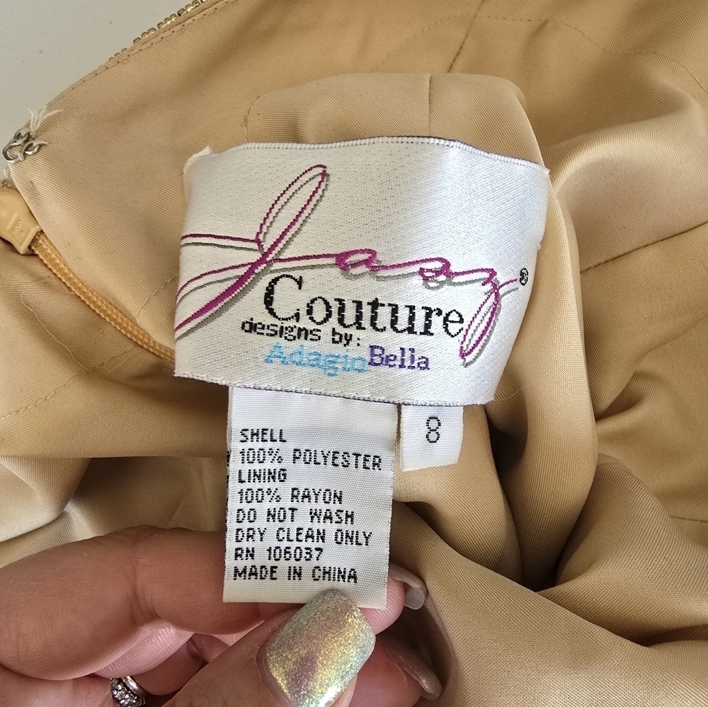 Vintage 2000s Jasz Couture Adagio Bella Gold Sequin Formal/Prom Dress Size 8. - Picture 5 of 7